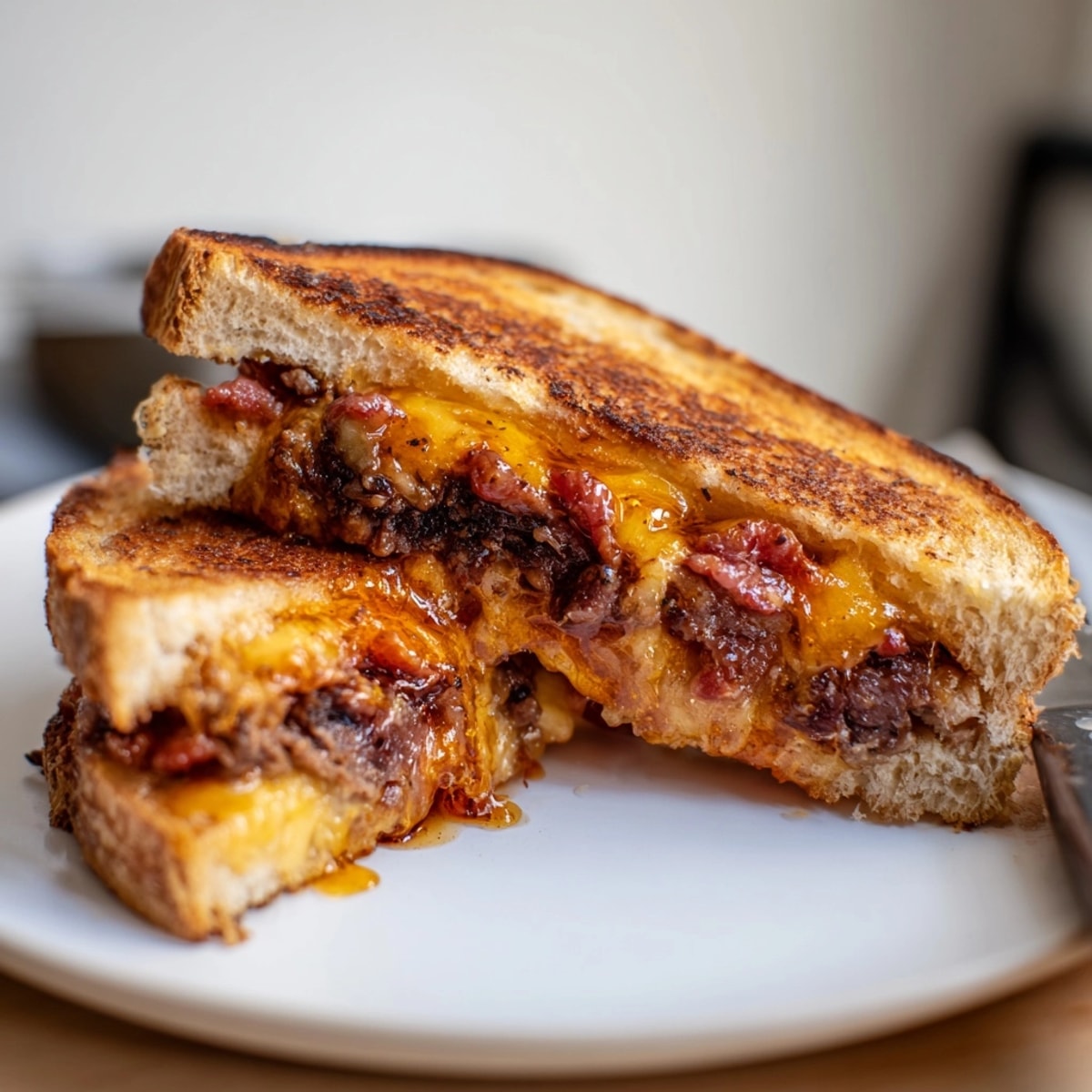 Easy Crispy Bacon Grilled Cheese with Hot Honey recipe, a comforting classic with gourmet flavors.