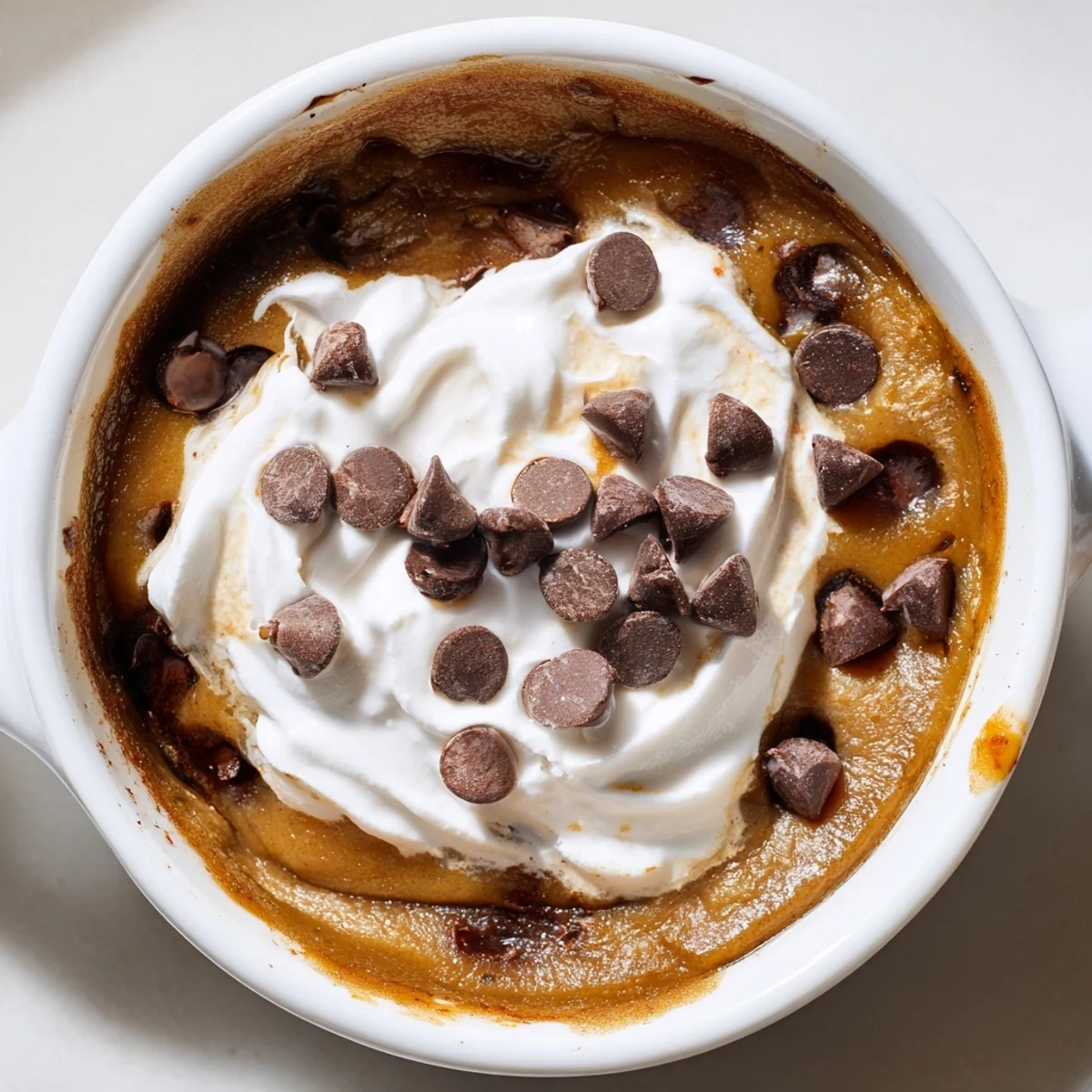 Warm Thanksgiving Chocolate Chip Pumpkin Pudding served in ramekins for festive gatherings.  
