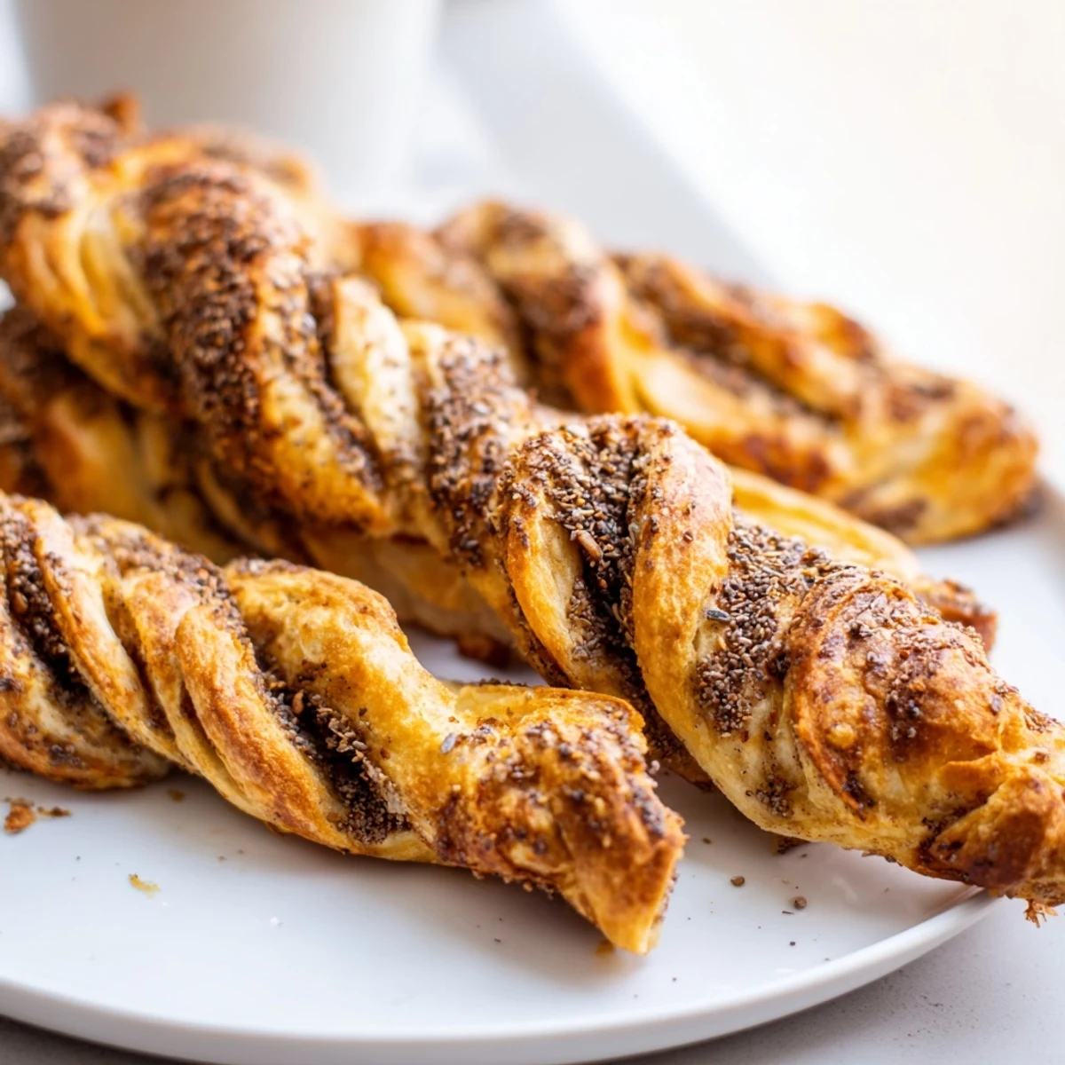 Golden, flaky soda bread twists fresh from the oven, perfect for breakfast.