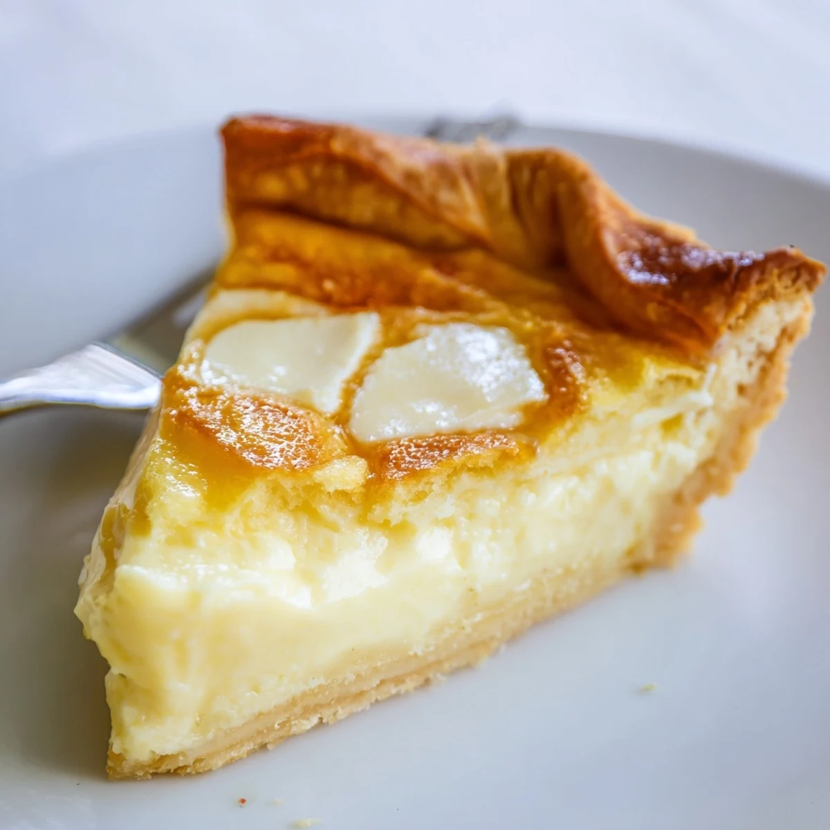 Delicate vanilla water pie served chilled, perfect for summer gatherings.  