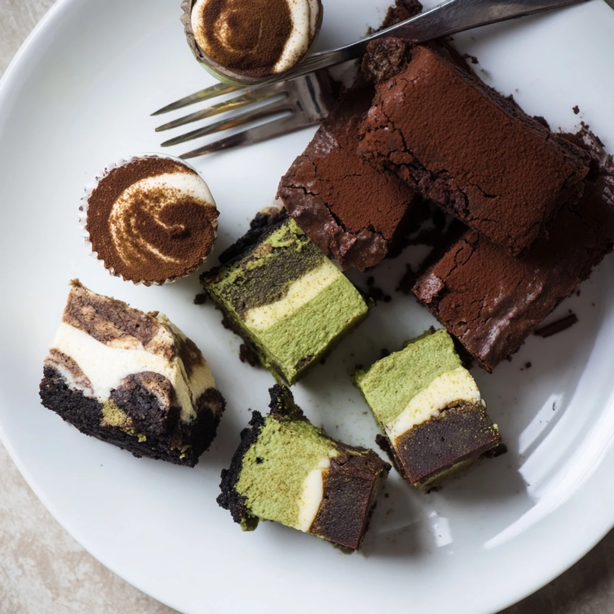 Experience the luscious matcha-miso brownies from the Global Dessert Mash-Ups recipe.