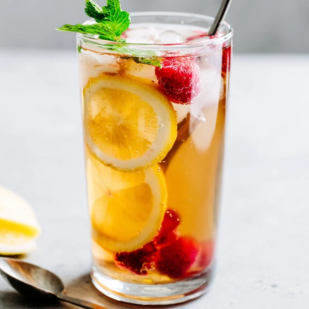 Homemade kombucha-style mocktails bubbling with flavor, ideal for healthy celebrations.