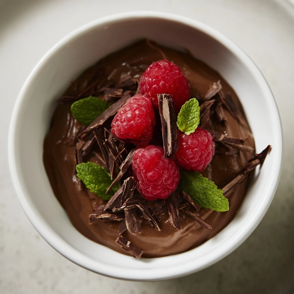 Velvety Avocado Chocolate Mousse, served chilled, showcasing a delightful blend of flavors and textures.