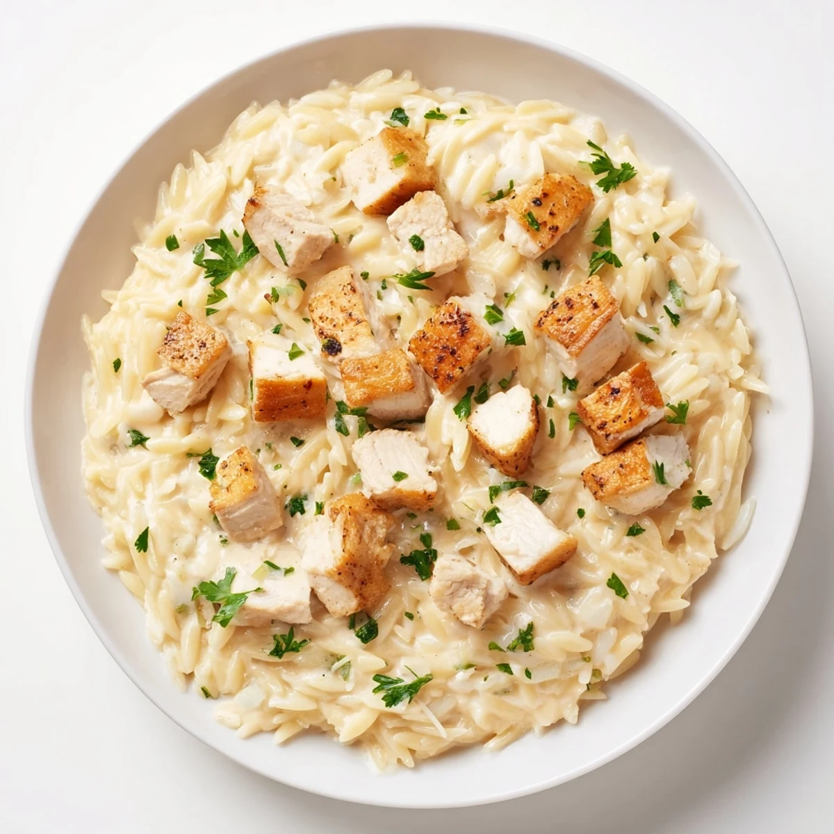 Creamy One-Pot Cajun Chicken Alfredo Orzo with tender chicken and Parmesan cheese, ready in under an hour.