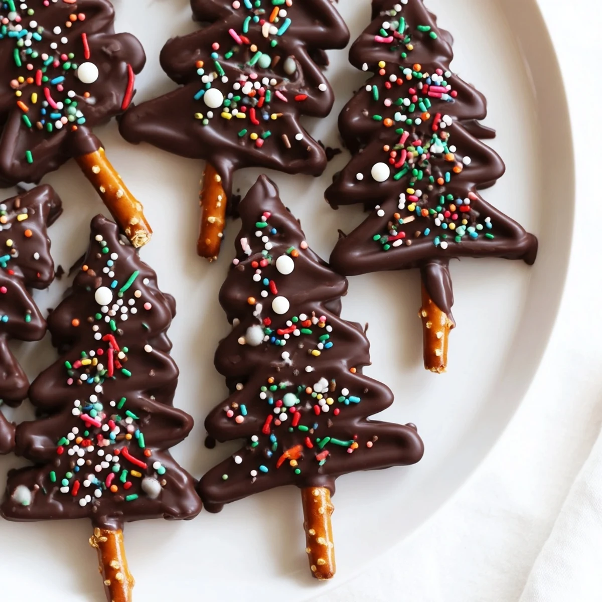 Festive Express Chocolate Christmas Trees, arranged on parchment, ready to be enjoyed or given as a gift.