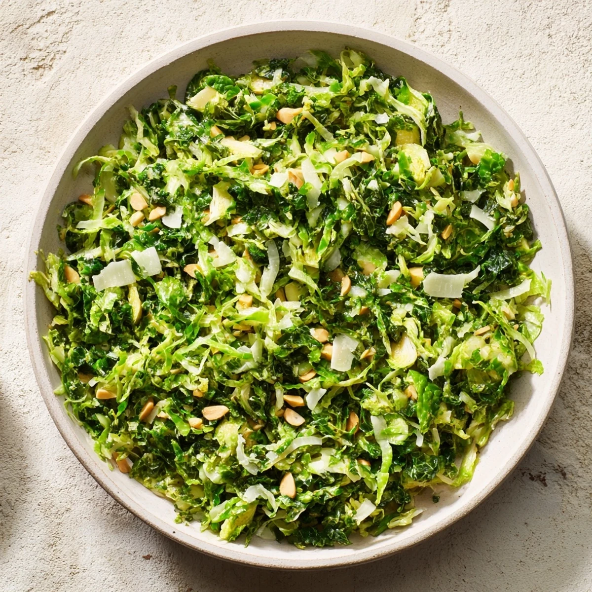 Fresh, crunchy lemon Parmesan Brussels sprouts salad, perfect bright flavors in a simple veggie dish.