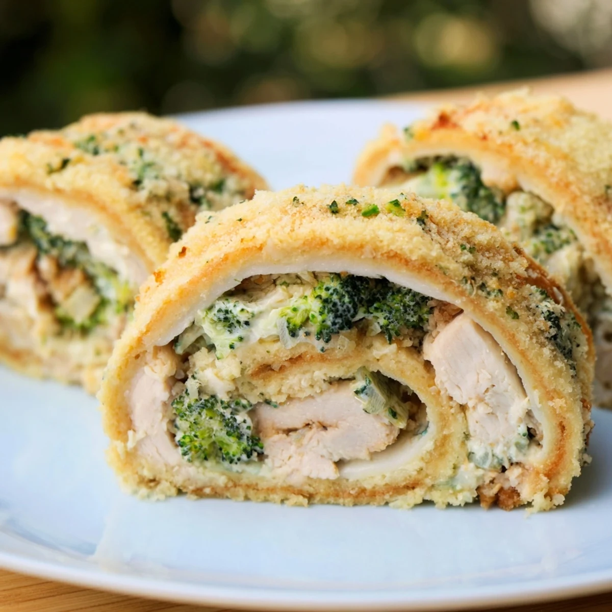 Golden and flaky Creamy Chicken and Broccoli Puff Pastry Rolls, freshly baked and ready to enjoy.