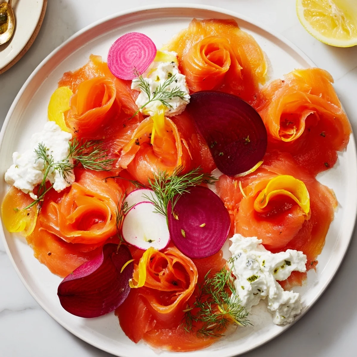 This enticing Winter Harvest Smoked Salmon Board showcases creamy goat cheese and flavorful roasted beets, perfect for sharing.
