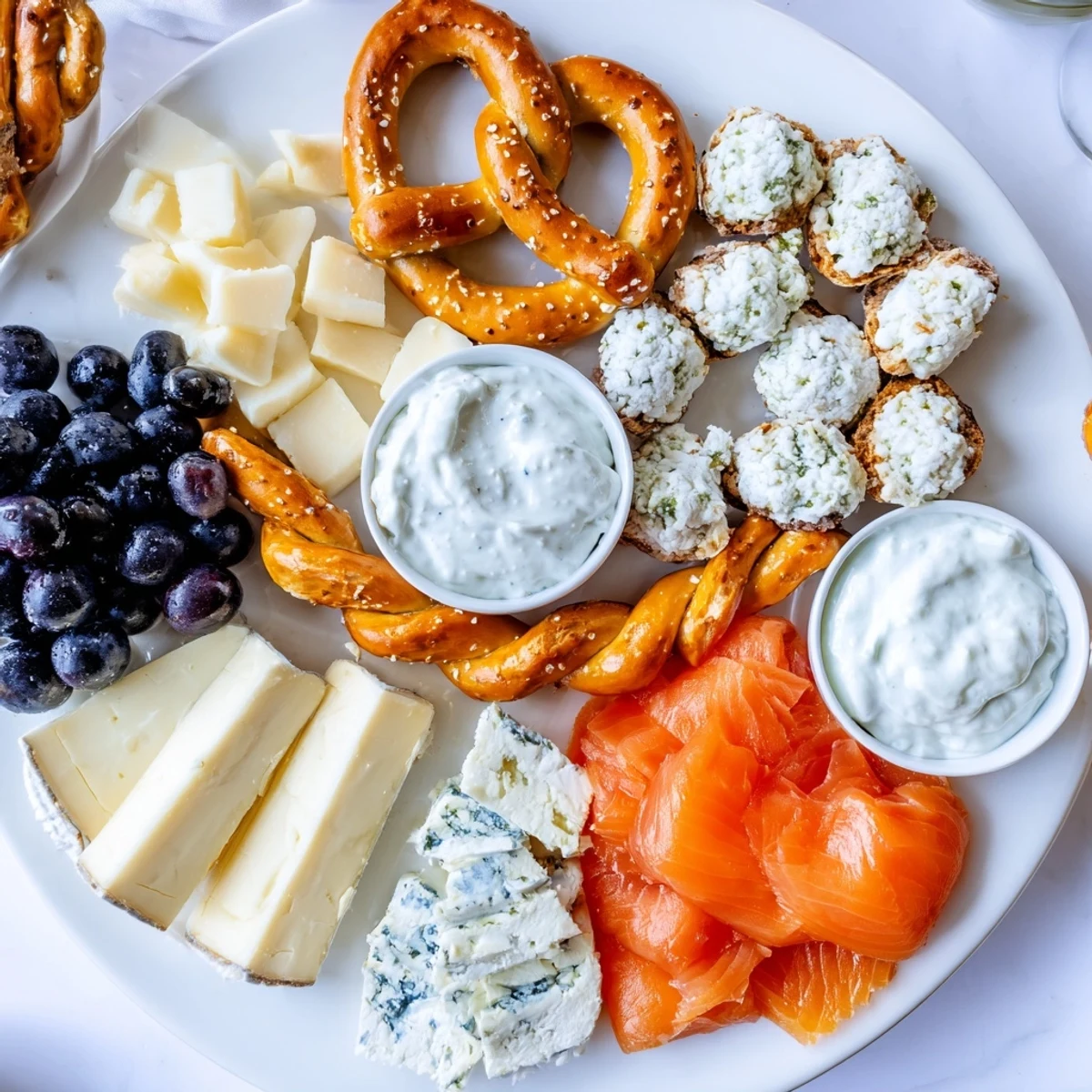 Enjoy the Anchor Maritime Board; a delicious appetizer with fresh blueberries and flavorful cheeses for sharing.
