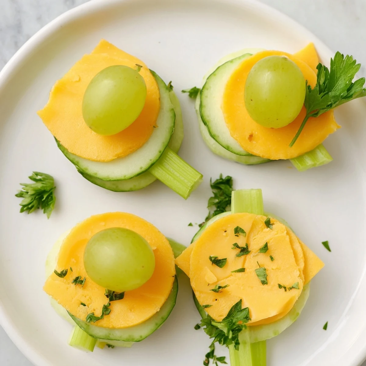 Homemade lucky four-leaf clover snack, featuring fresh ingredients and a fun, easy design.