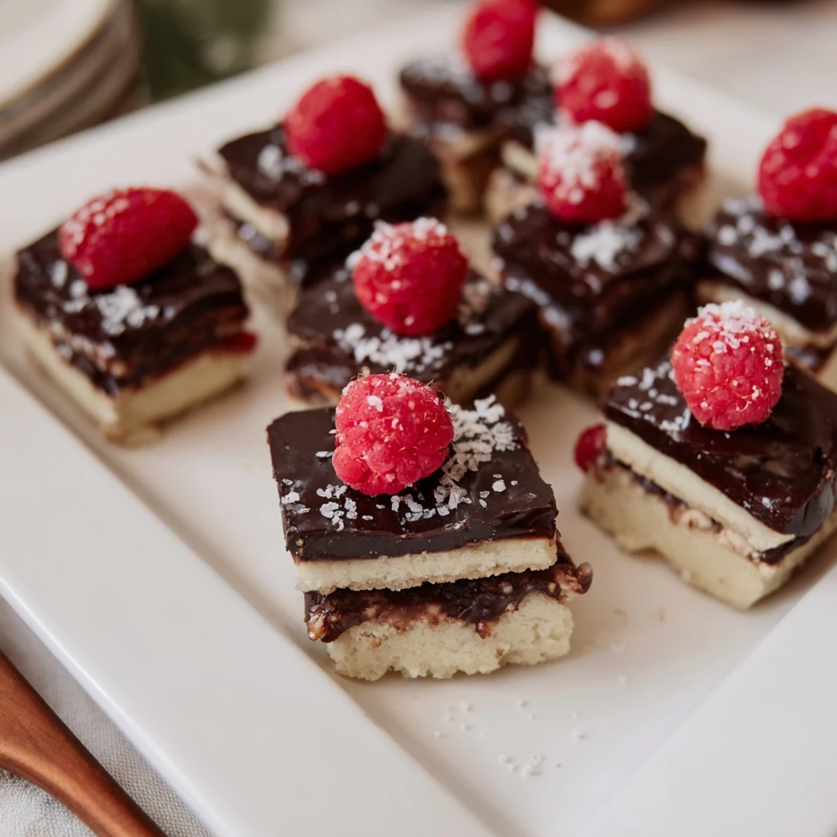 Checkerboard Terrace dessert squares featuring a creamy center, perfect for a delightful, textured dessert experience.