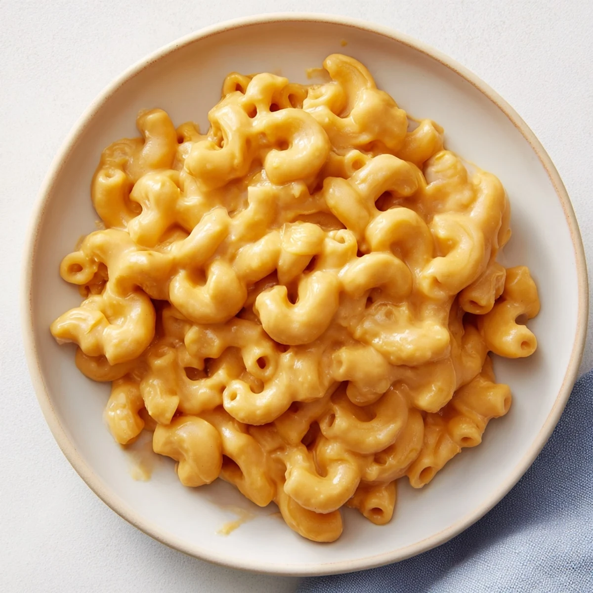 Warm, golden butternut squash mac and cheese, a creamy comfort food favorite, ready to serve.