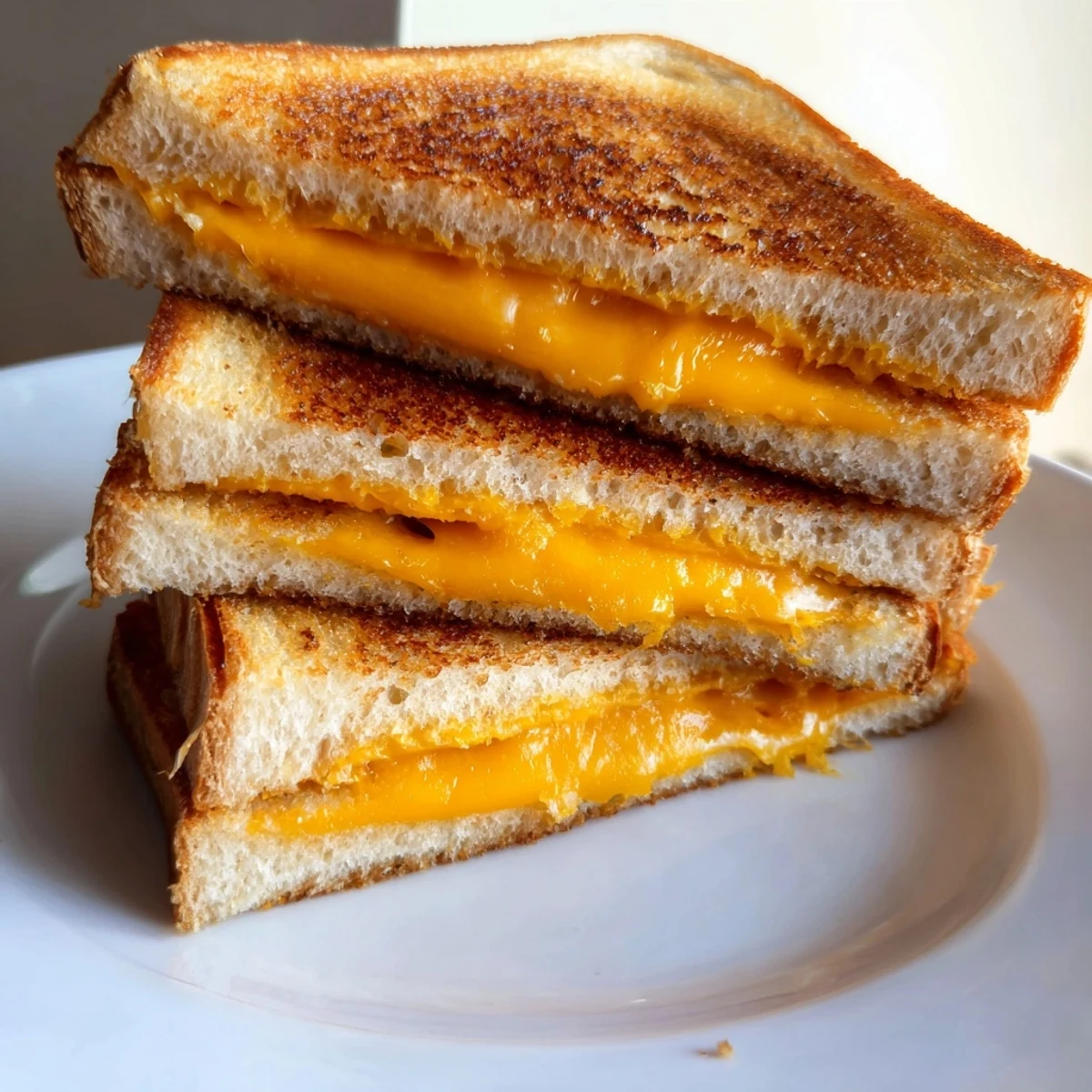Crispy golden air fryer grilled cheese sandwich with oozing cheddar, ready to eat.
