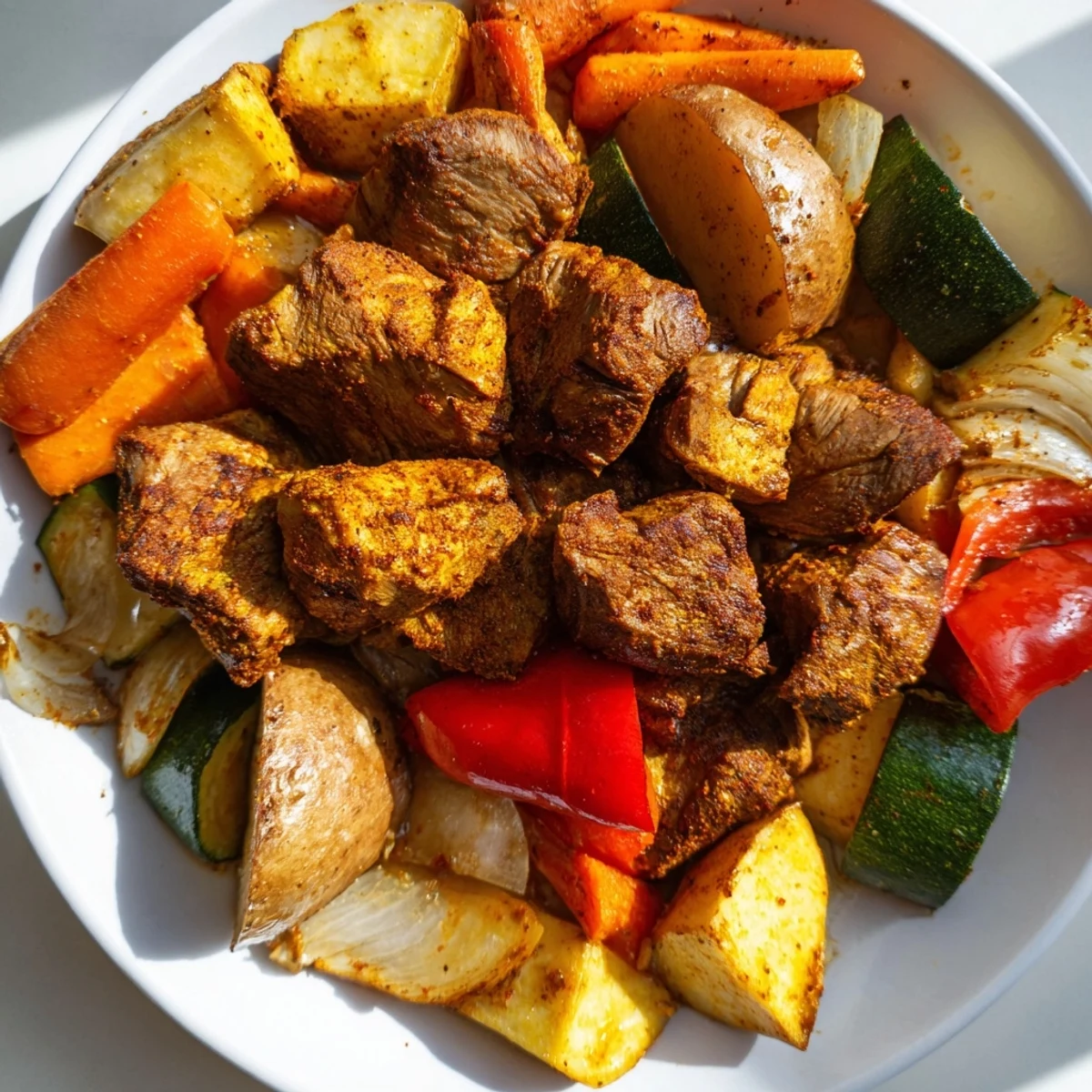 Savory Jordanian Zarb: Tender lamb and vegetables, slow-cooked to perfection, creating juicy and flavorful bites.