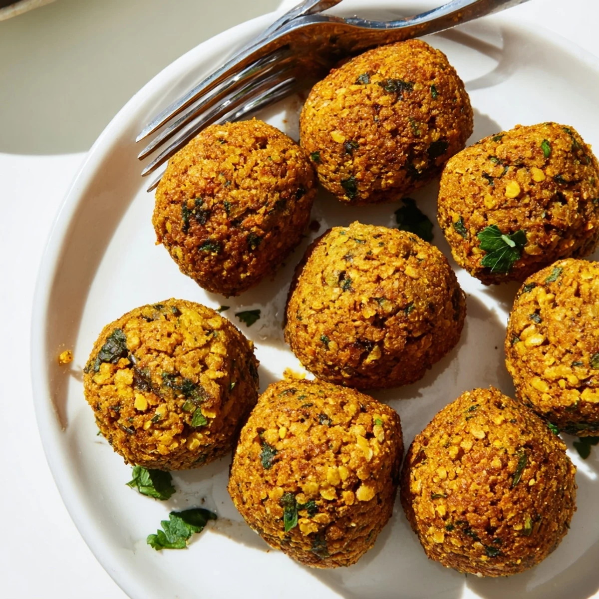 Golden-brown Levantine falafel balls, deliciously crispy on the outside, ready to be enjoyed with pita.