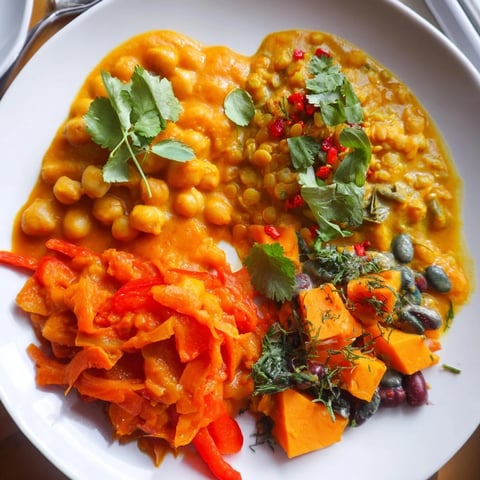 A colorful plate of Single-Pan Global Curries showcasing vibrant textures and rich flavors.  