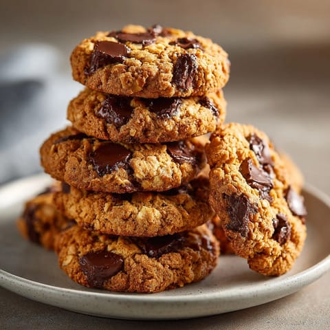 Chewy Peanut Butter Oatmeal Chocolate Chip Cookies fresh out of the oven.