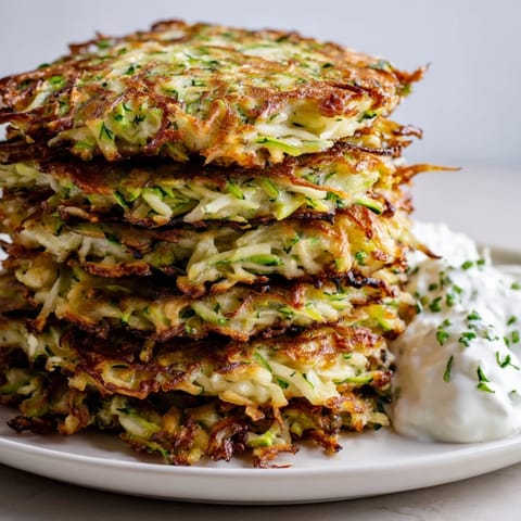 Golden zucchini fritters, lightly fried, paired with fresh Greek yogurt dip delight.  