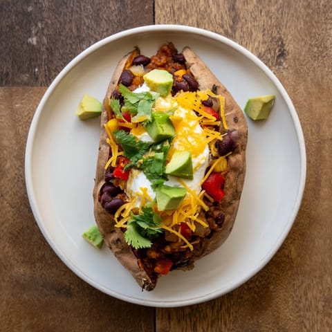 Savory Baked Sweet Potato Chili