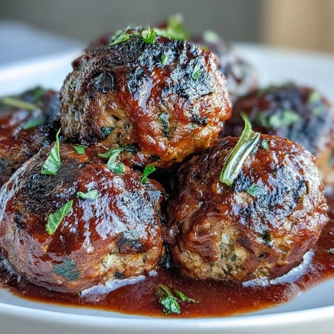 Vegan Smoky Lentil Meatball Marinara served over fresh zucchini noodles in a rich, savory tomato sauce.  