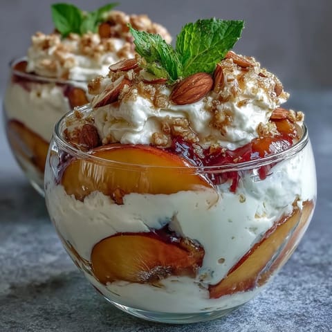 Fluffy Yogurt Peach Melba Cups