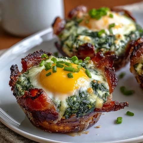 Green Eggs and Ham Breakfast Cups with spinach and ham in a muffin tin. Fluffy green eggs baked in savory ham cups with melted cheddar cheese.