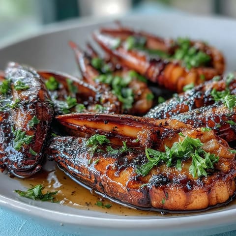 Golden seared scallops bathed in a vibrant lemon butter sauce, garnished with fresh parsley and lemon wedges.