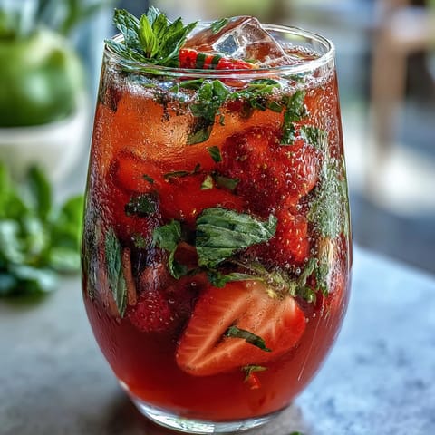 Strawberry Basil Lemonade Pitcher