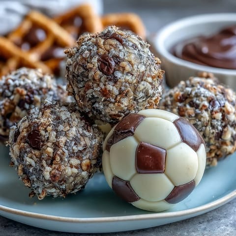 Energy balls with oats and chocolate chips, perfect for soccer game snacks, packed with peanut butter and honey.  