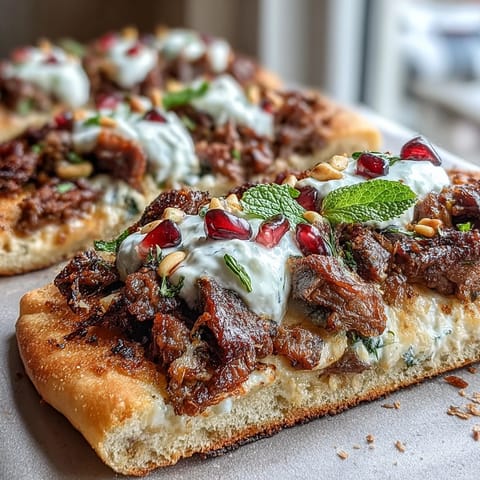 Spiced Lamb Flatbread Pizza #640