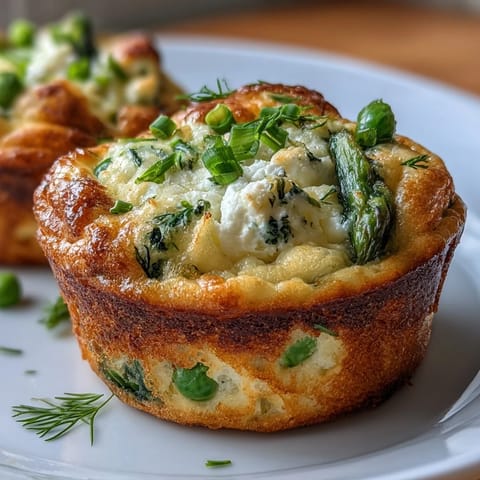 Fluffy spring vegetable frittata muffins bursting with asparagus, peas, and spinach for a vibrant breakfast.