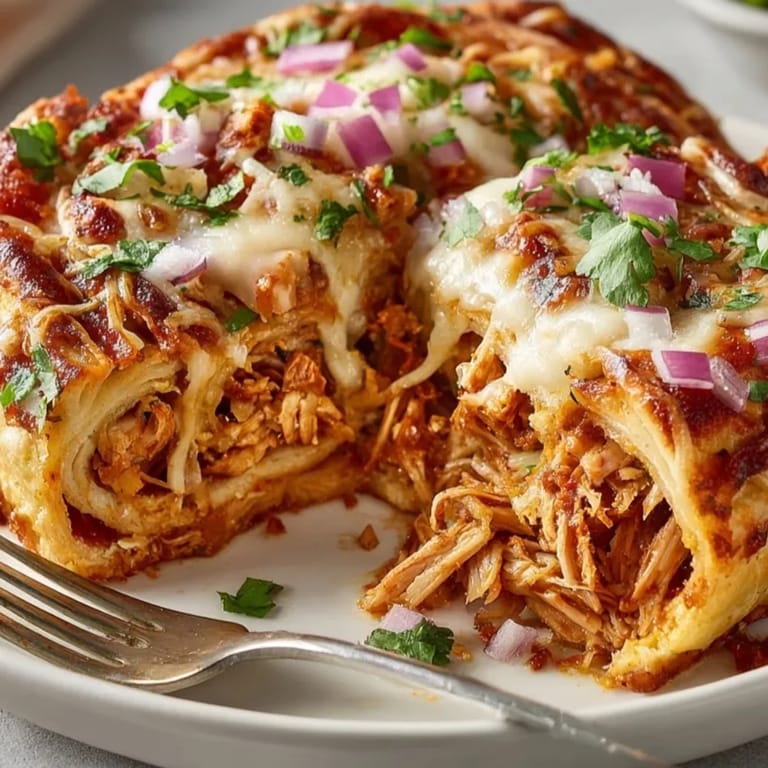 Crispy BBQ Chicken Pizza Roll-Ups: Cheesy, saucy, and ready for game day snacking.