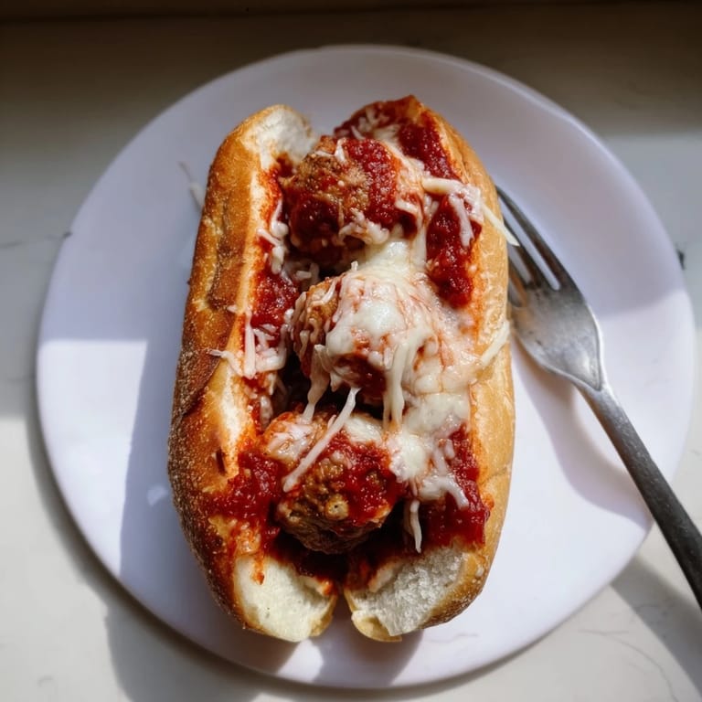 Warm, cheesy turkey meatball subs dripping with marinara sauce, a satisfying delight.
