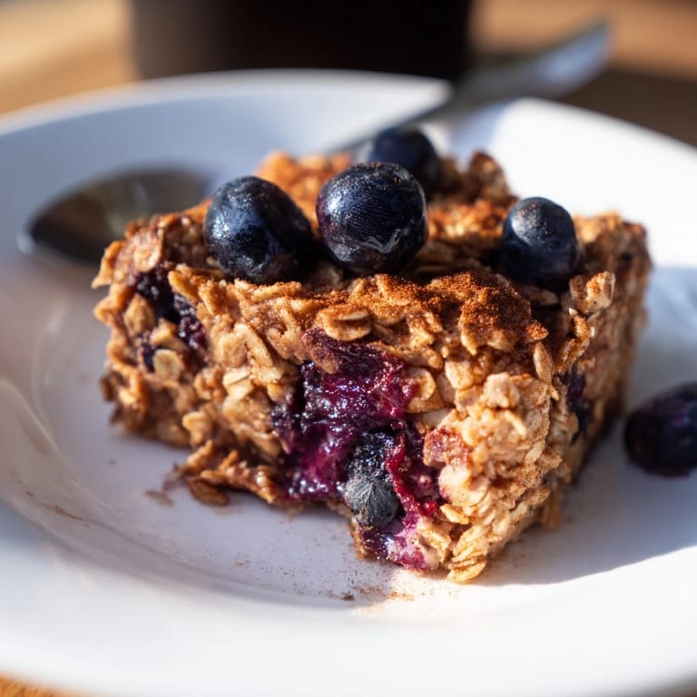 Delicious baked oatmeal with blueberries, a vibrant start to your day ahead.