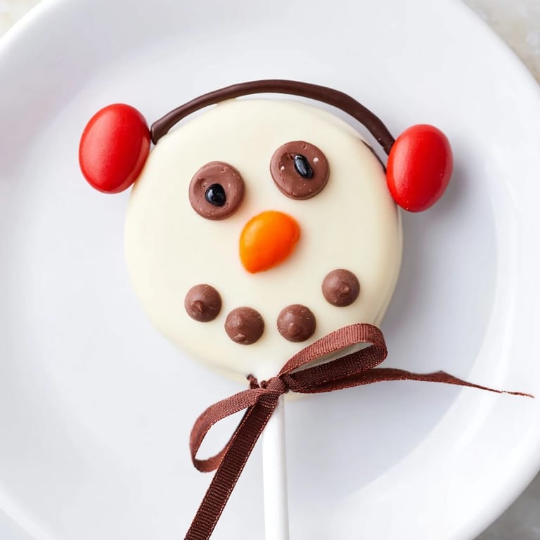 Close-up of Budget-Friendly Oreo Snowman Pops, ready to eat and perfect as a fun kids dessert.