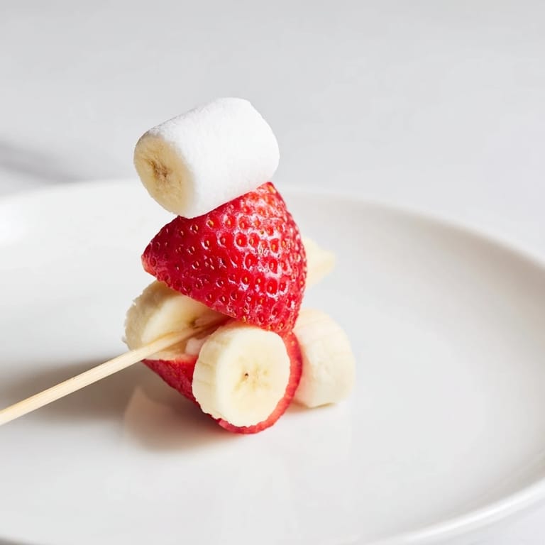 Easy-to-make Strawberry Banana Santa Sticks: Get the kids excited about this healthy, delicious treat.