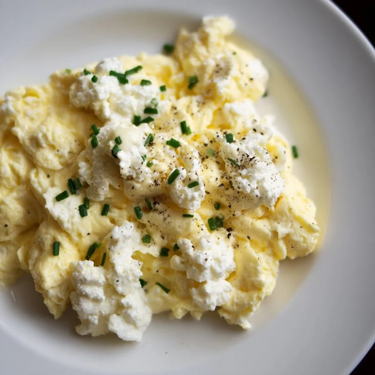 Enjoy soft and flavorful Cottage Cheese Scrambled Eggs, perfect for a quick, healthy morning meal.