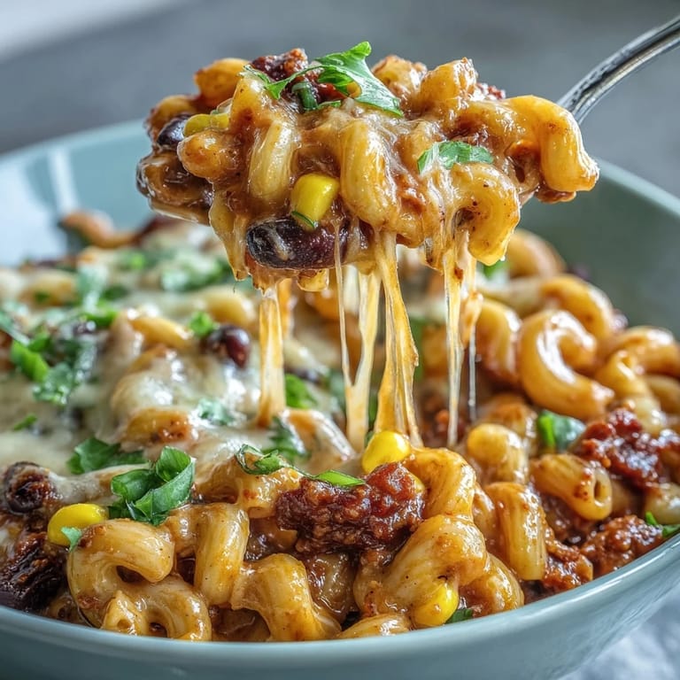 Garnished with fresh cilantro, this hearty chili mac makes a perfect weeknight dinner for six.