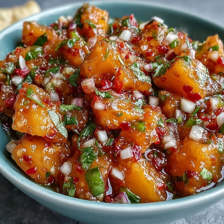 Spicy-sweet mango habanero salsa bursting with ripe mango, red onion, and habanero, ideal for grilled meats or seafood.