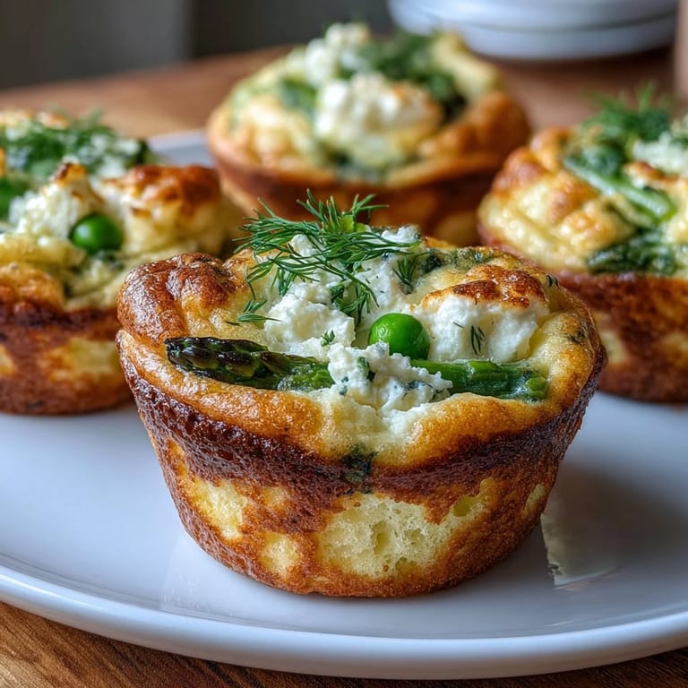 Light and cheesy spring frittata muffins baked with fresh dill, feta, and colorful bell peppers.