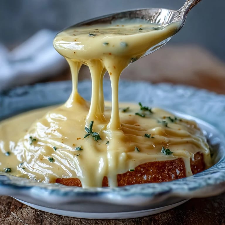 Rich, creamy Blender Hollandaise Sauce with a hint of lemon, ready in just 2 minutes for quick gourmet meals.  