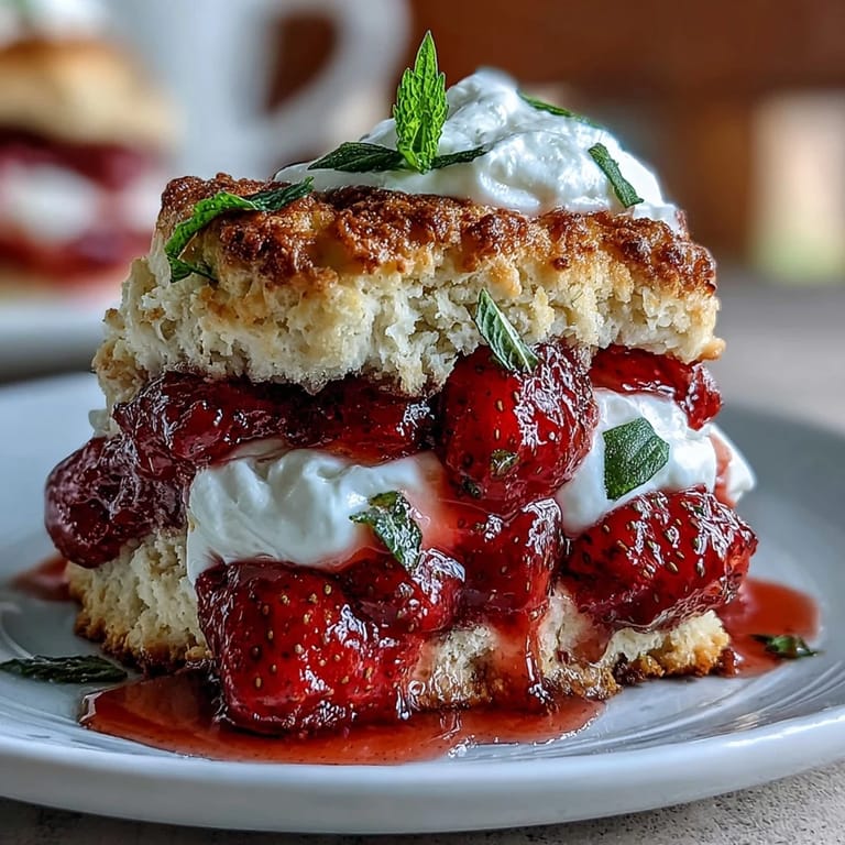 Buttery homemade Strawberry Basil Shortcake Biscuits ready for summer enjoyment.