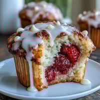 Fluffy strawberry muffins loaded with white chocolate chips and fresh fruit, perfect for a sweet breakfast treat.