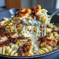 One-Pot French Onion Chicken Pasta with caramelized onions and melted Gruyère in a creamy skillet meal.